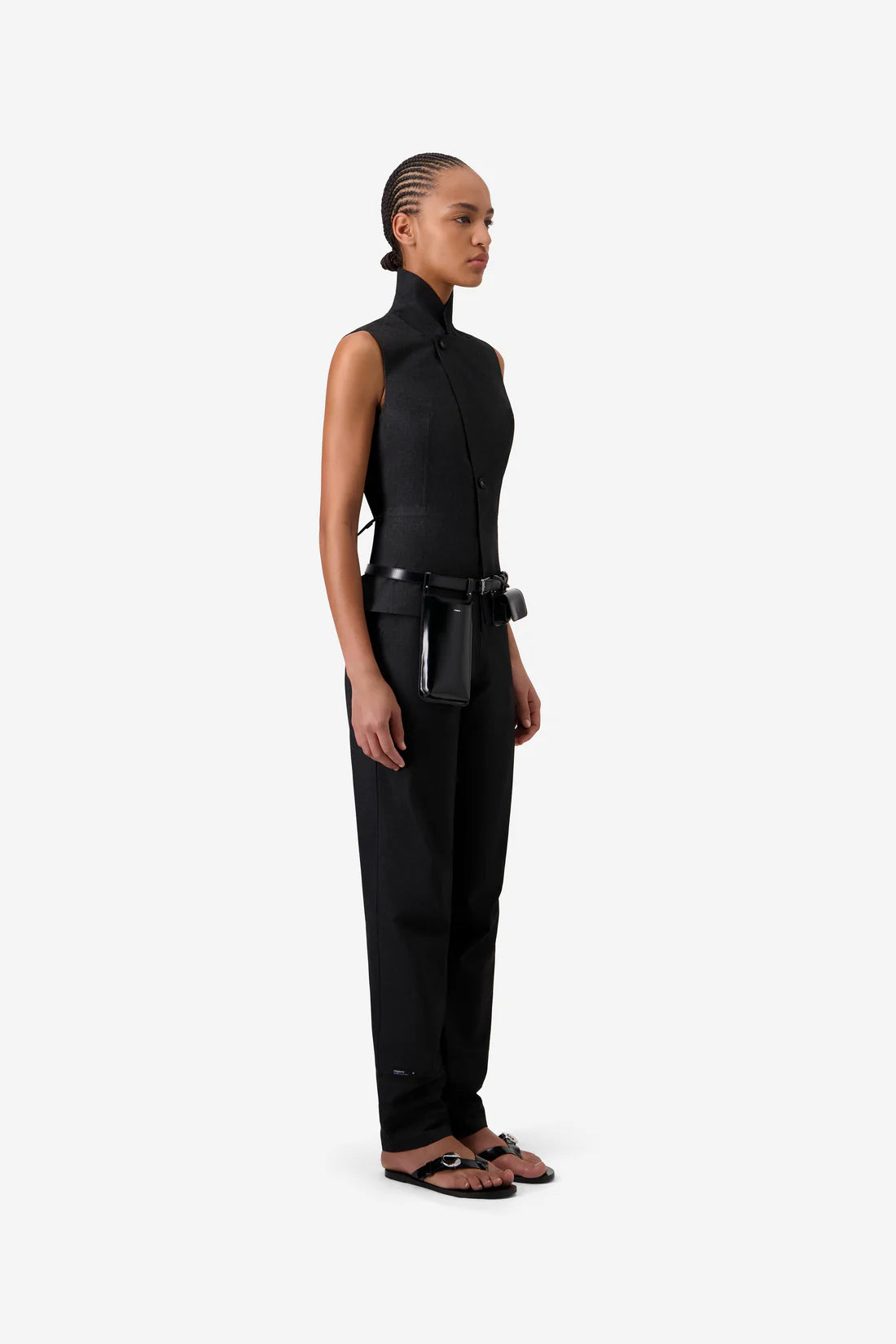 Black vest on a white background