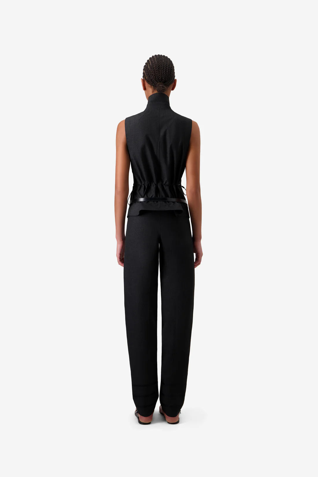 Black vest on a white background