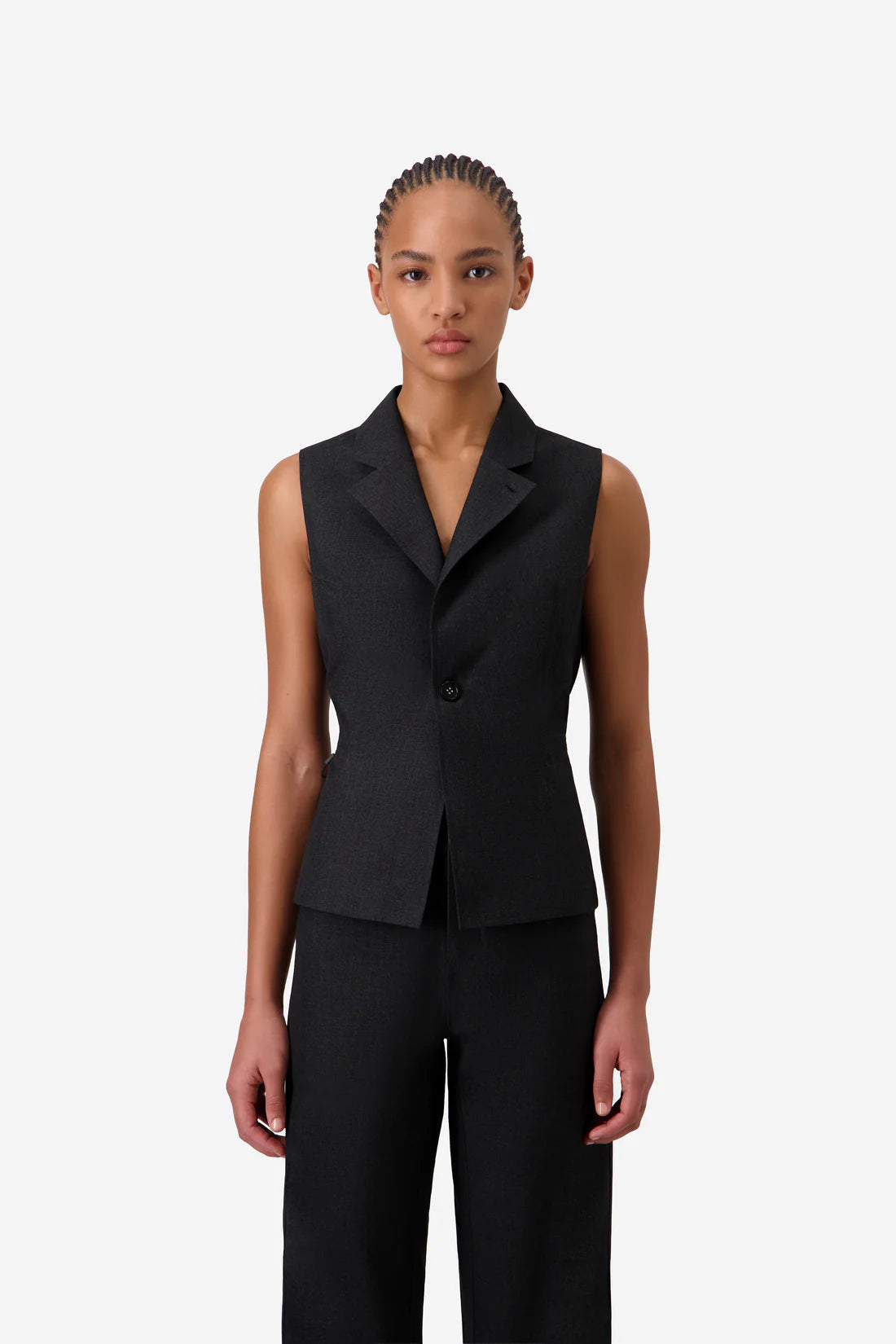 Black vest on a white background