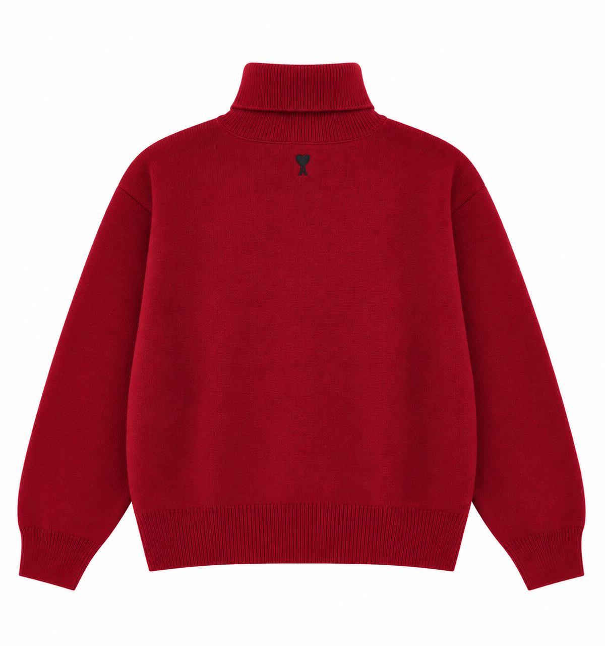High Buttoned Collar Wool Sweater