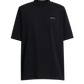 A black short-sleeve t-shirt with a mock neck collar and a small white 'ATTICO' logo on the left chest, displayed against a solid white background.