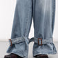 BUCKLED CUFF JEANS