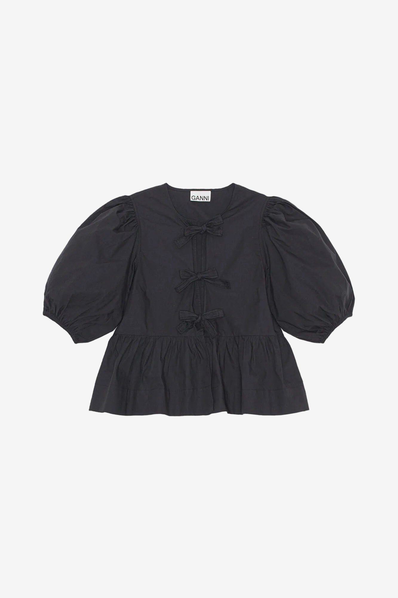 Cotton Poplin Peplum Blouse