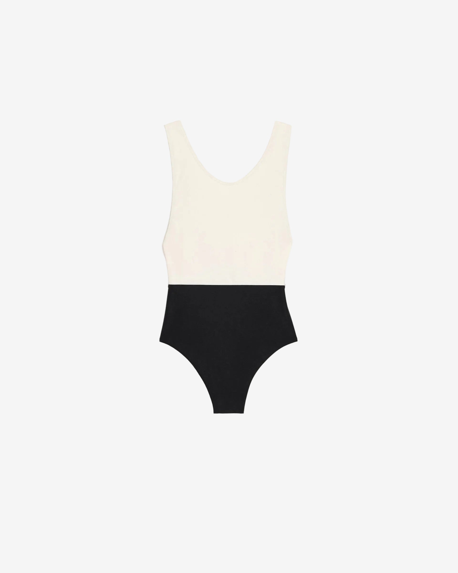 Black And White Nylon One Piece Swimsuit