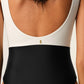 Black And White Nylon One Piece Swimsuit