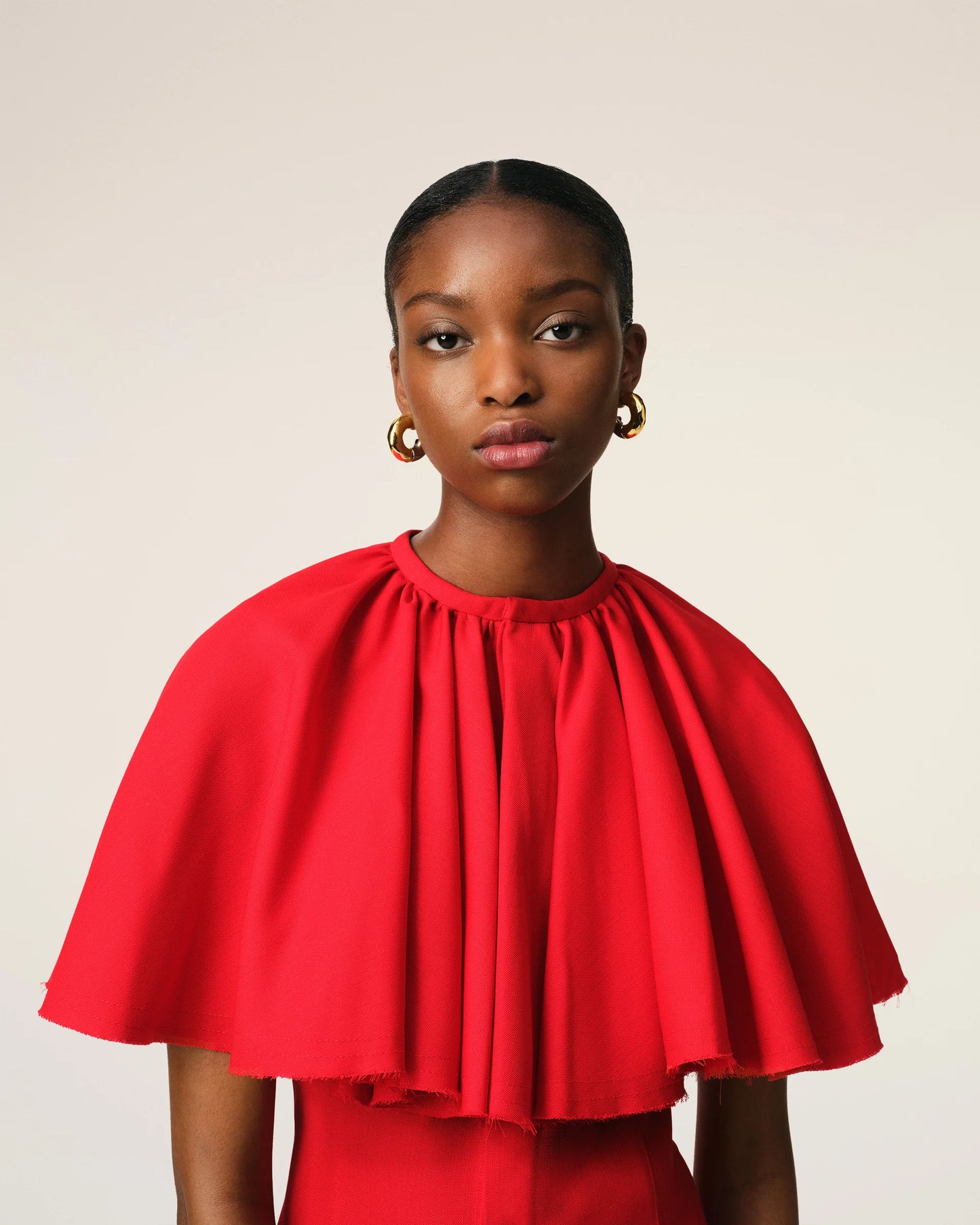 Wool Shirt Dress With Ruff