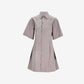 Beige dress with short sleeves on a white background