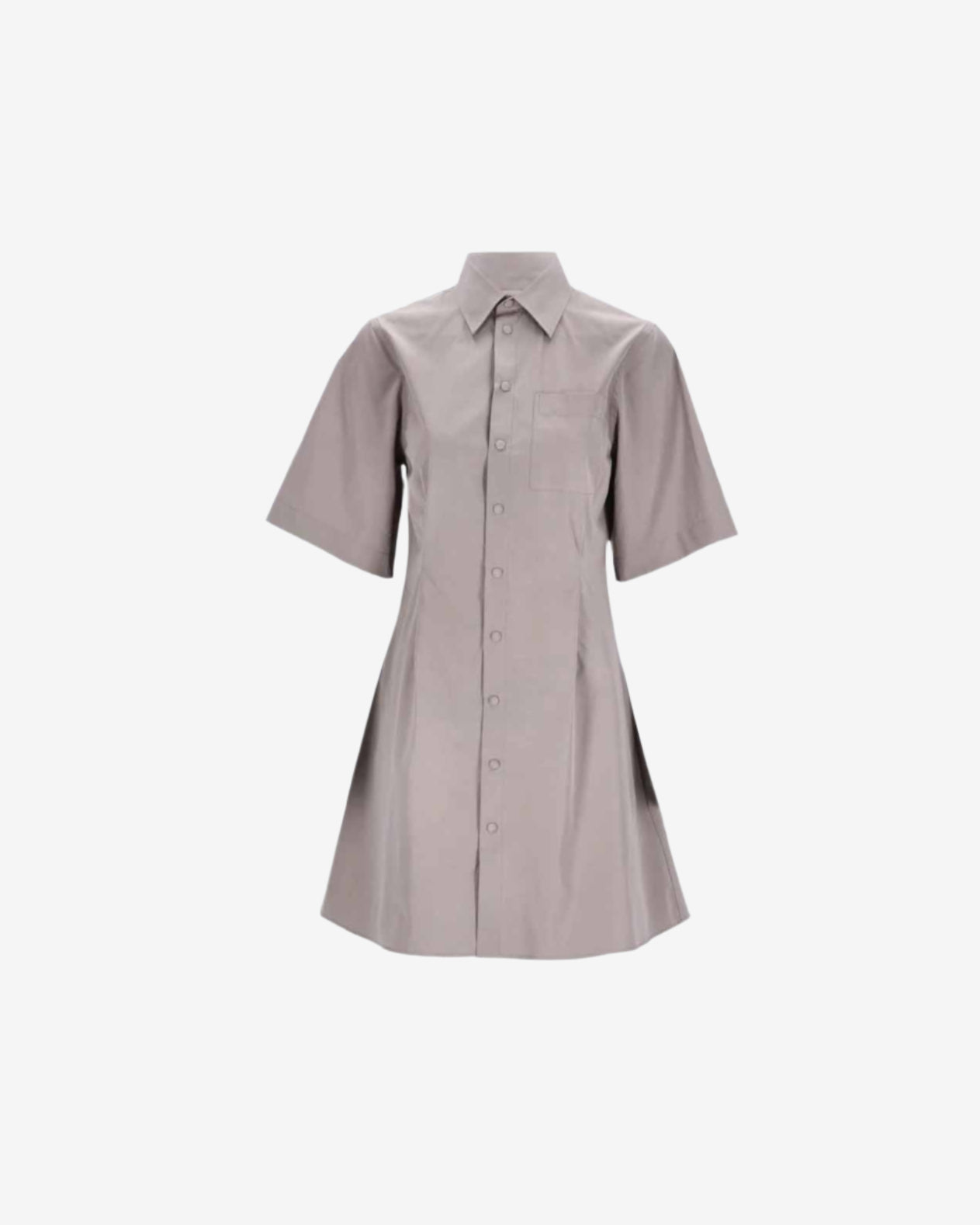 Beige dress with short sleeves on a white background