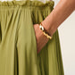 White And Green Bicolor New Wool Midi Dress