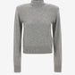 Wool Bow LS Top Grey