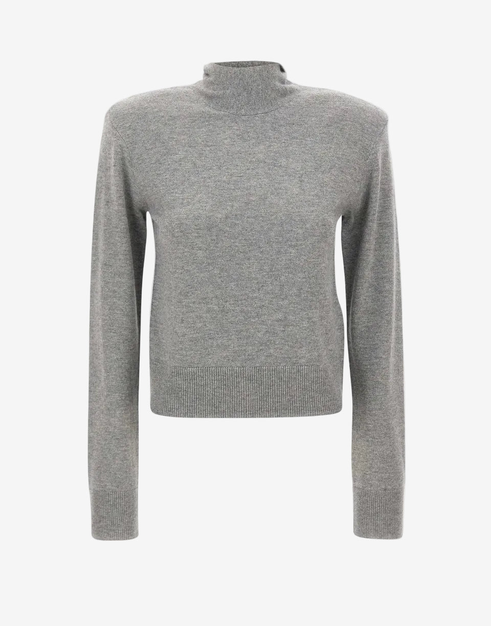 Wool Bow LS Top Grey