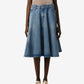 Cotton Midi Skirt With Godets