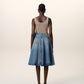 Cotton Midi Skirt With Godets