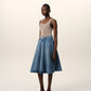 Cotton Midi Skirt With Godets