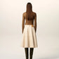 White Cotton Midi Skirt
