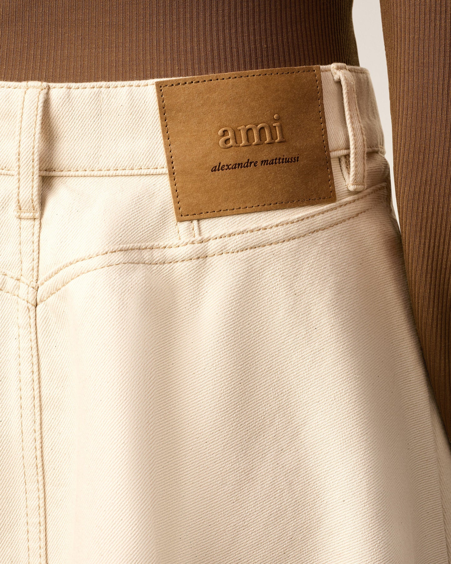 White Cotton Midi Skirt