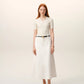 Long trapeze skirt in light cotton gabardine