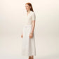 Long trapeze skirt in light cotton gabardine