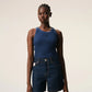 Blue tank top on a beige background