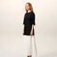 Satin Short Sleeves Rib Detail T-shirt