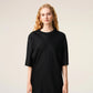 Satin Short Sleeves Rib Detail T-shirt