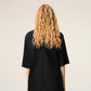 Satin Short Sleeves Rib Detail T-shirt