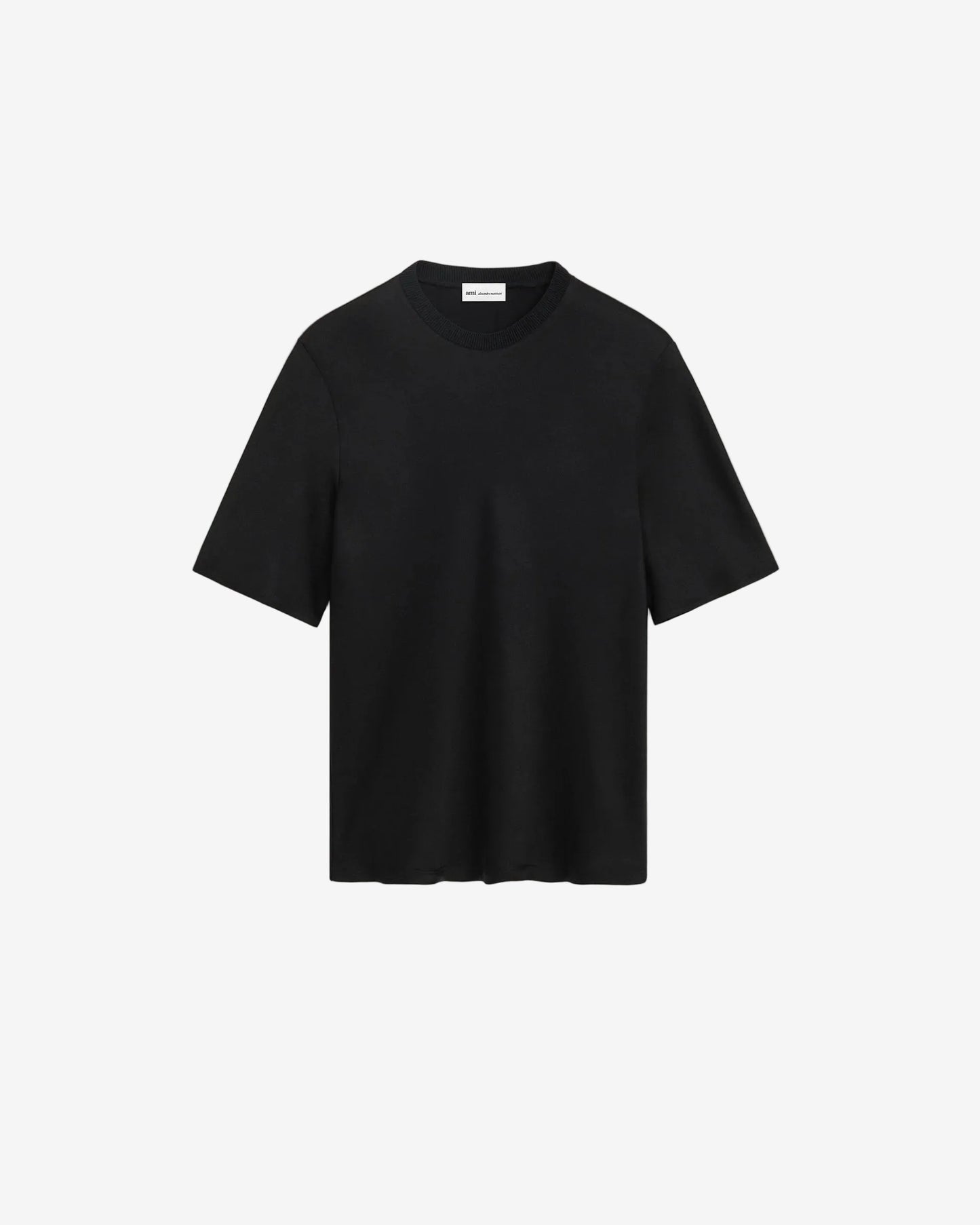 Satin Short Sleeves Rib Detail T-shirt