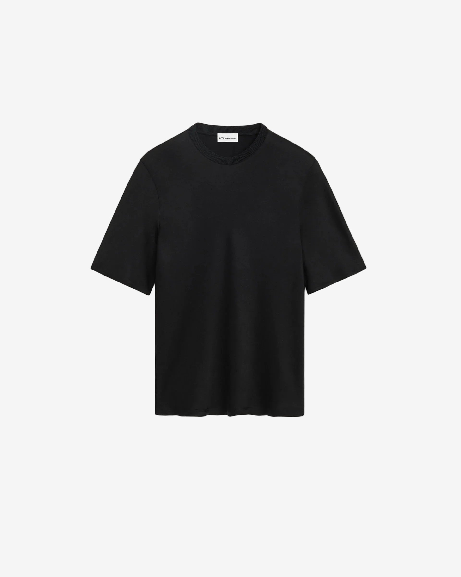 Satin Short Sleeves Rib Detail T-shirt
