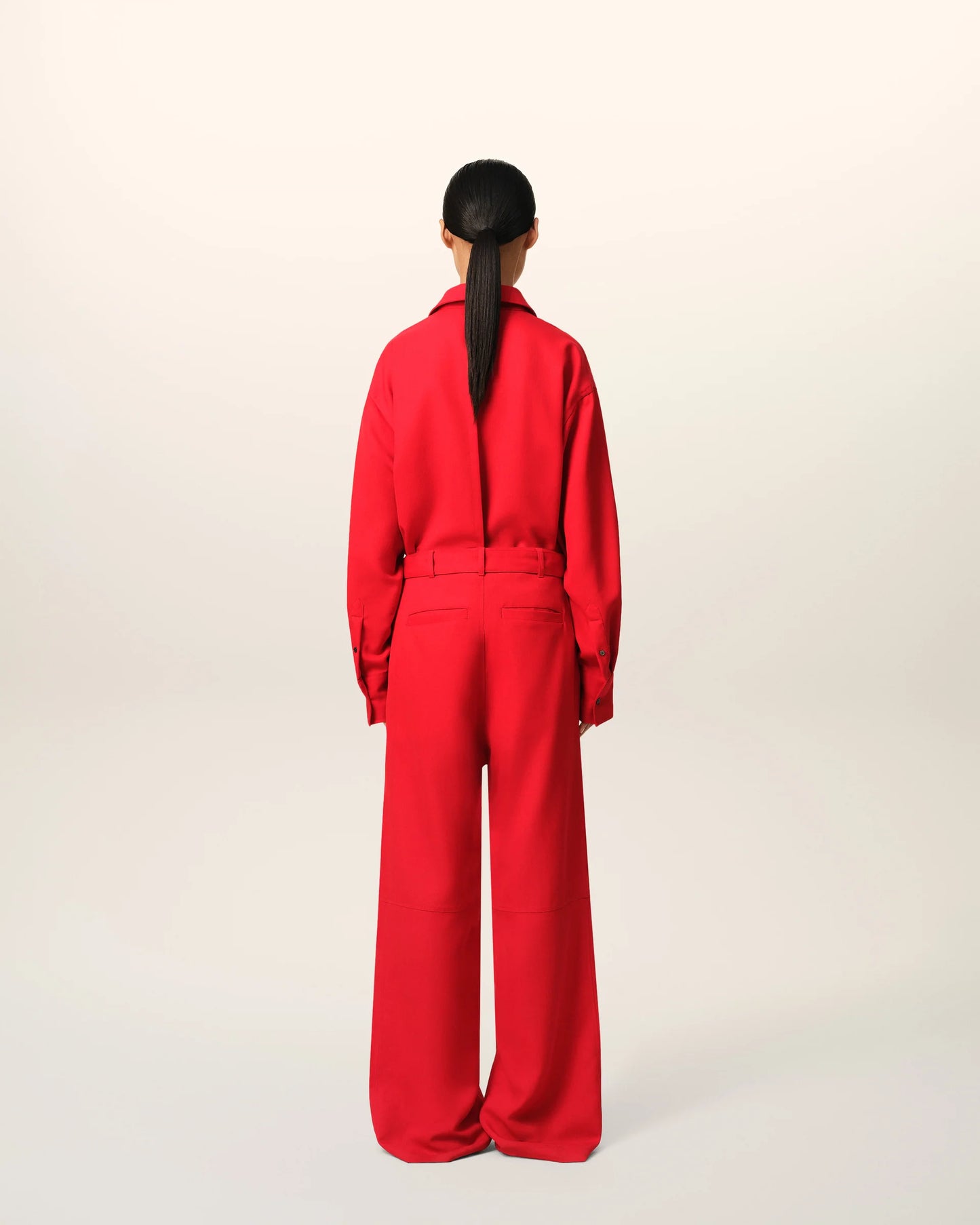Cargo trousers in fluid wool canvas