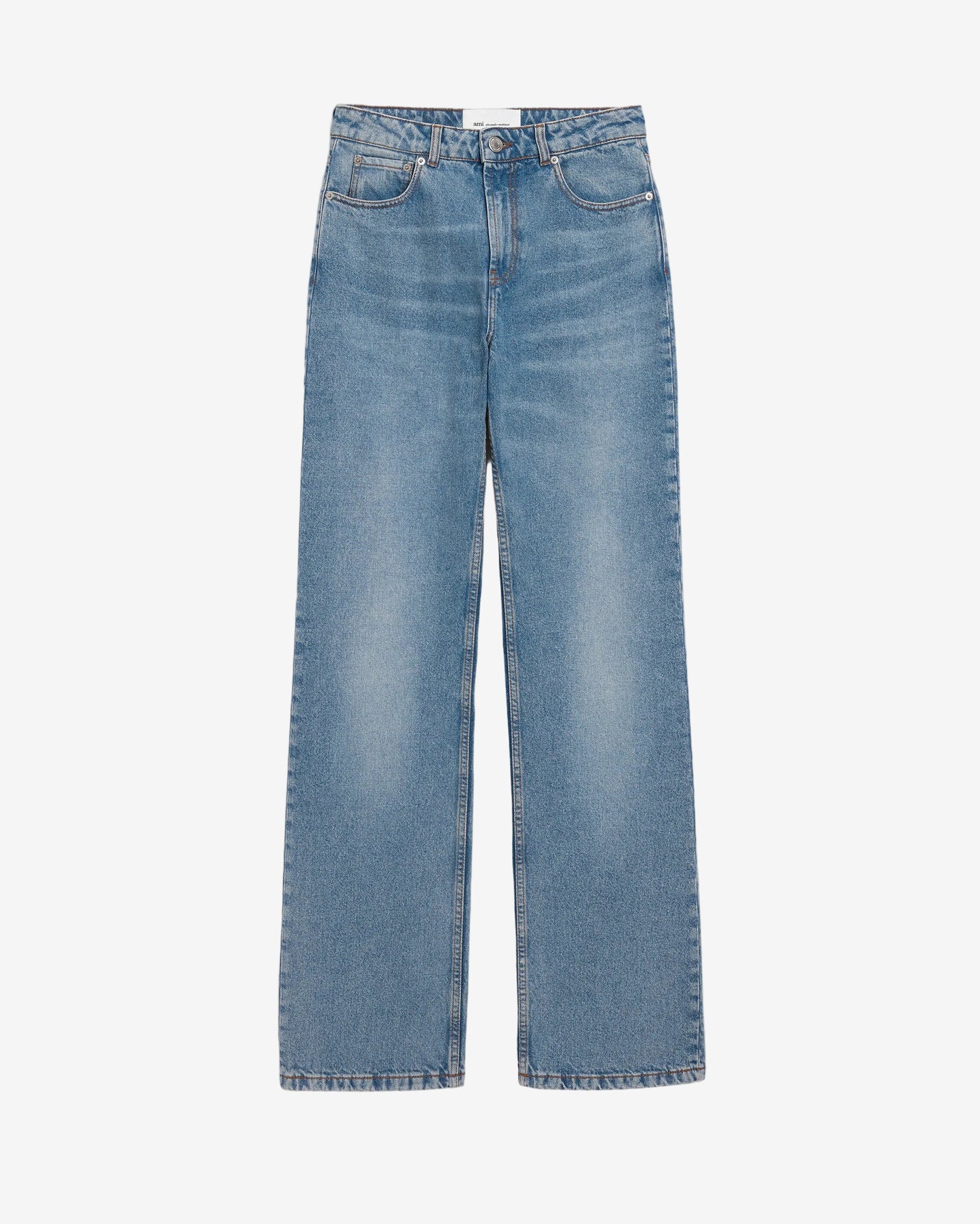 Large fit jeans in used indigo denim