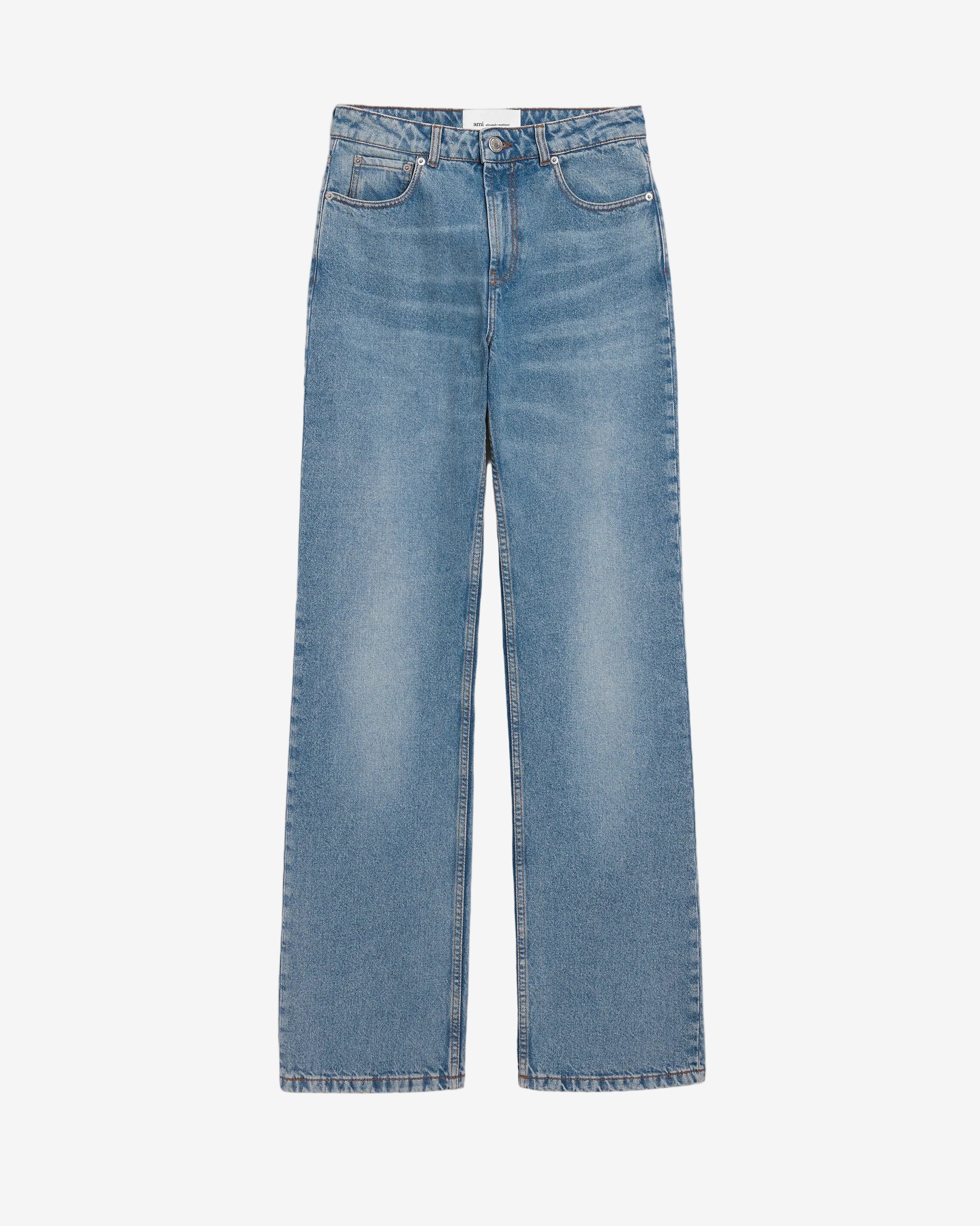 Large fit jeans in used indigo denim