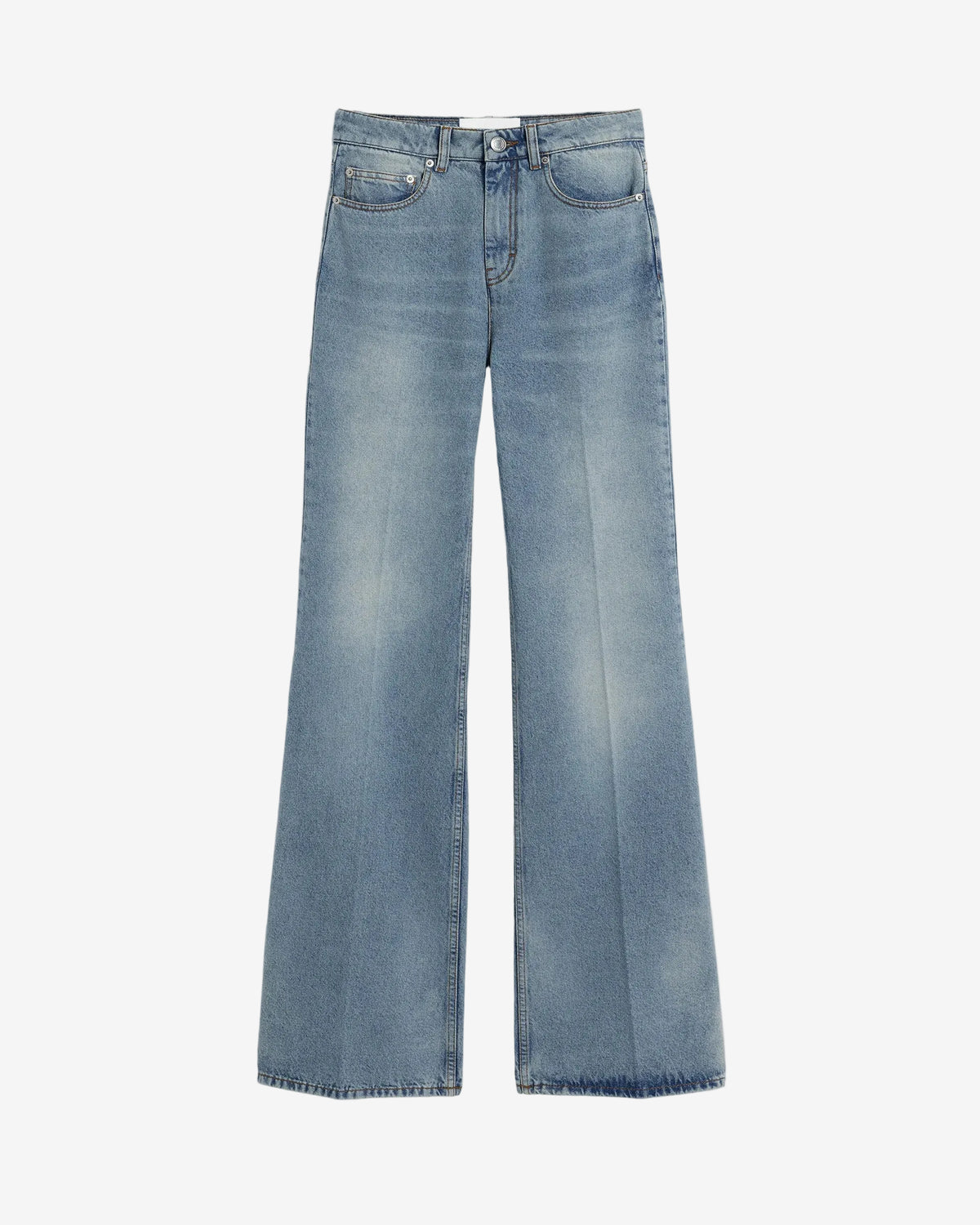 Flare fit jeans in used indigo denim