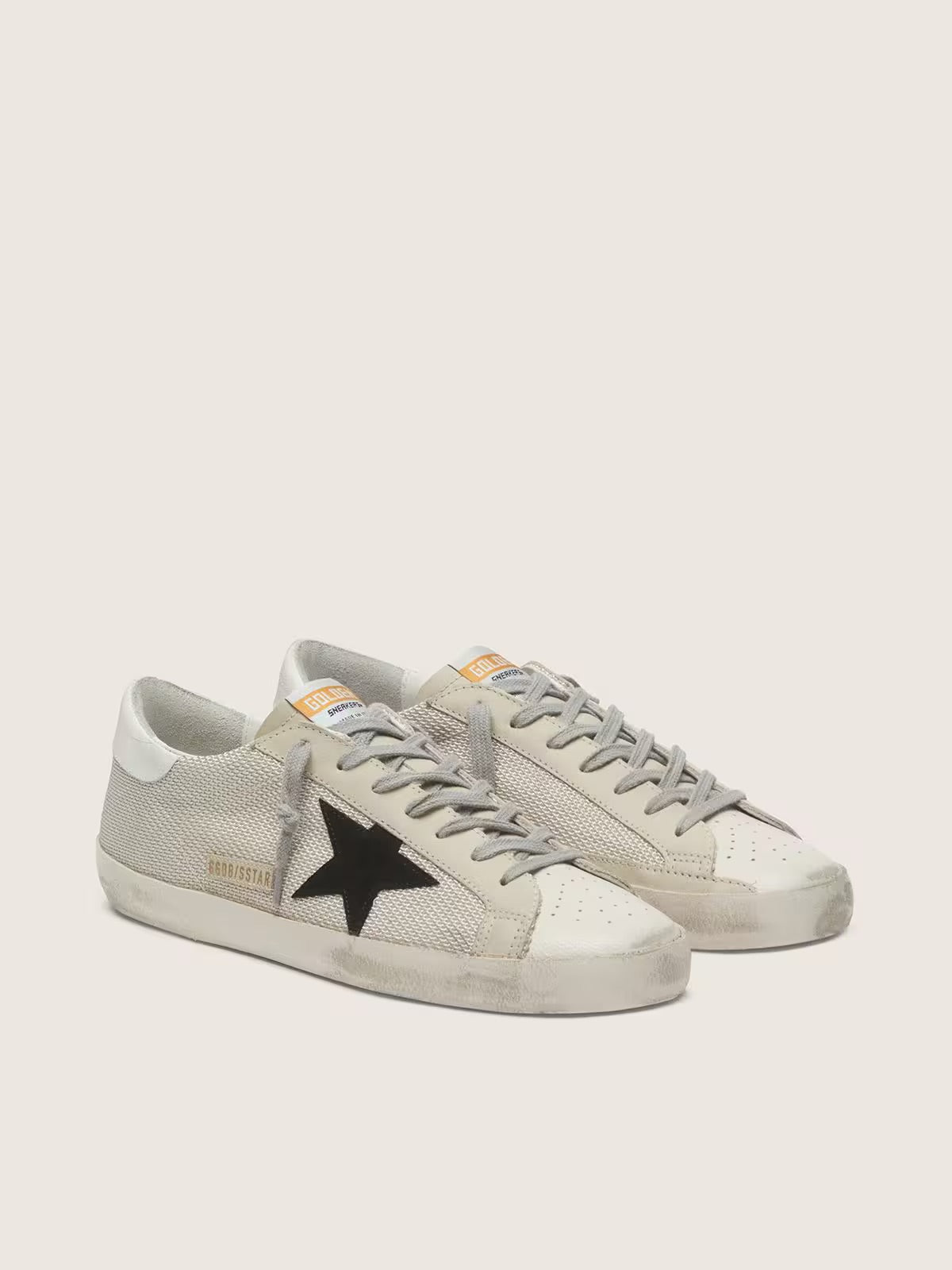 Women's Super-Star in leather with black star