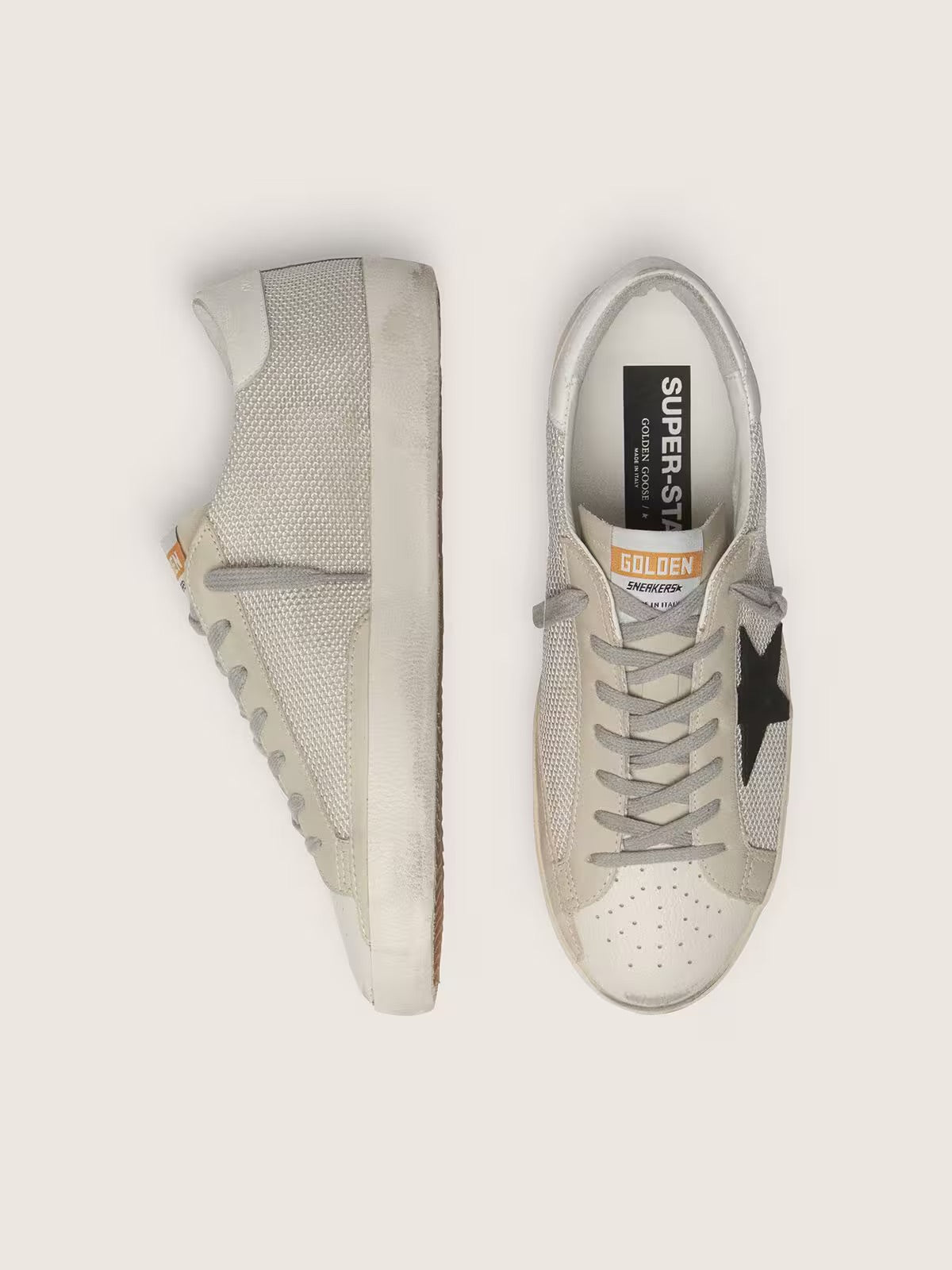 Women's Super-Star in leather with black star