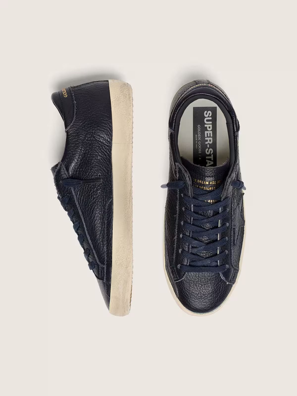 SUPER STAR LEATHER UPPER STAR AND HEELLEATHER UPPER STAR AND HEEL