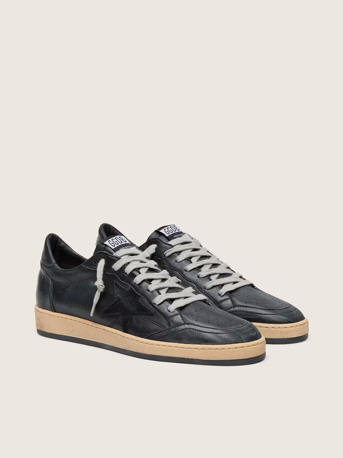 Men’s Ball Star in black nappa with suede star and nappa heel tab