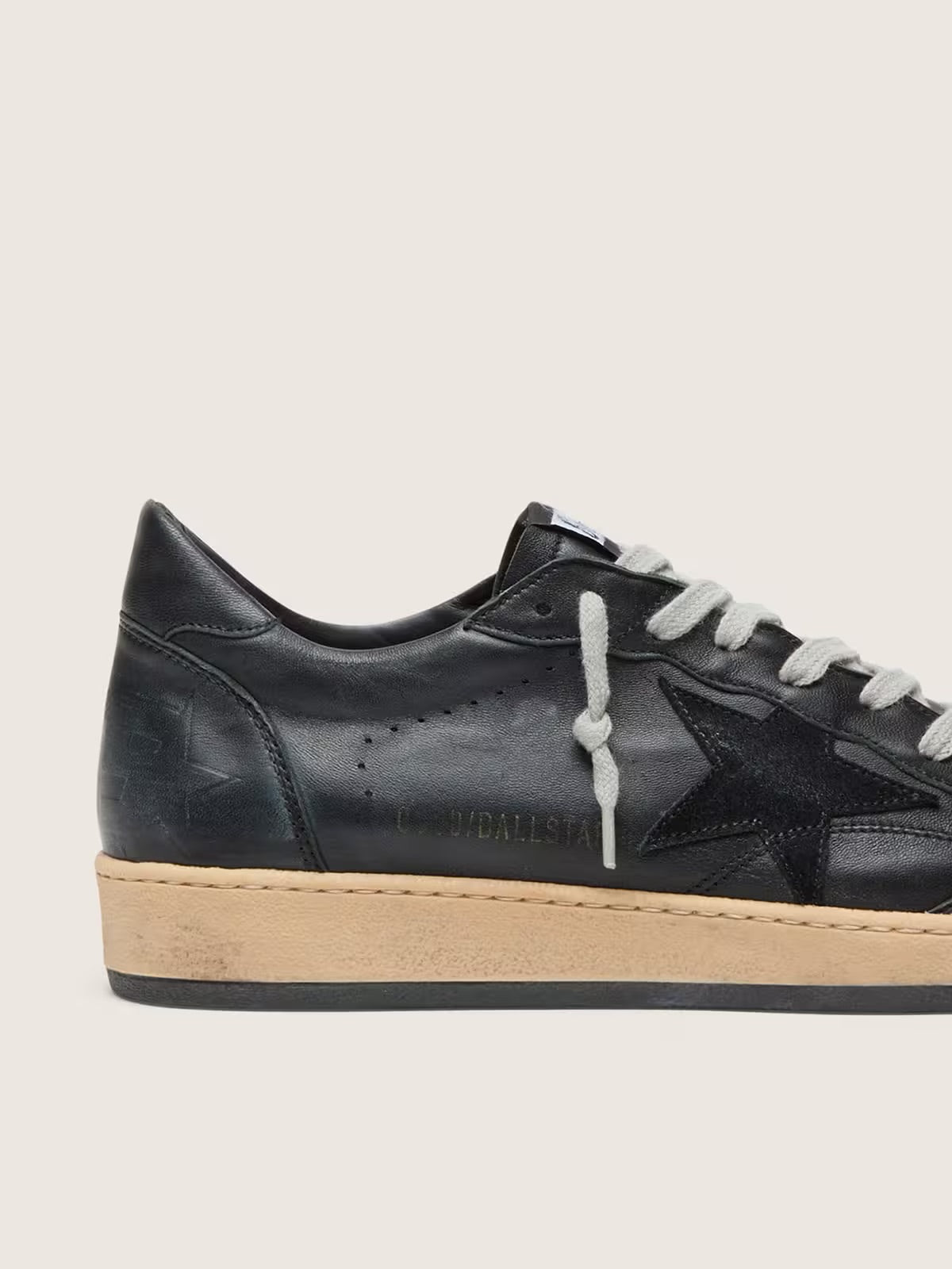 Men’s Ball Star in black nappa with suede star and nappa heel tab