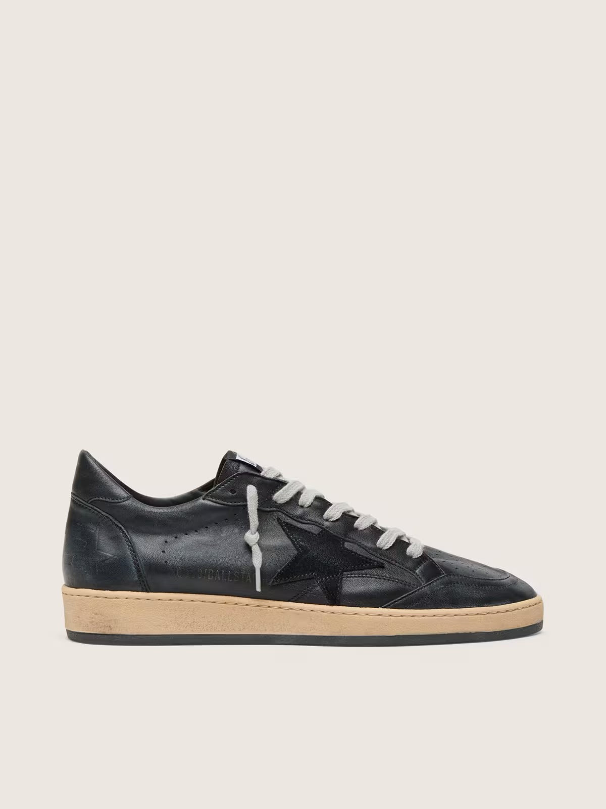 Men’s Ball Star in black nappa with suede star and nappa heel tab