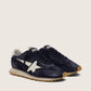 Men’s Marathon in blue navy suede with white leather star and heel tab