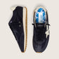 Men’s Marathon in blue navy suede with white leather star and heel tab
