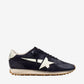 Men’s Marathon in blue navy suede with white leather star and heel tab