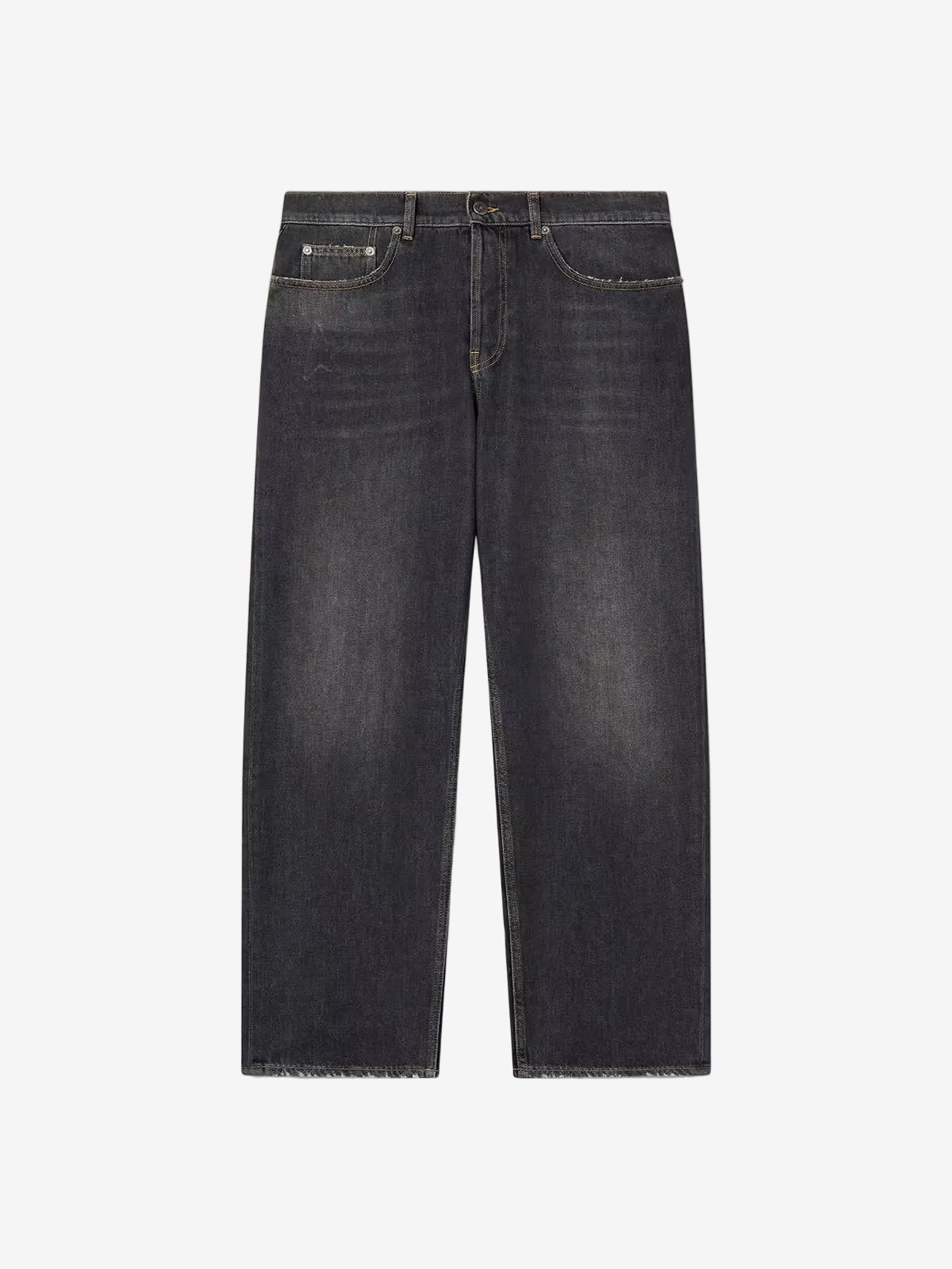 Men’s stonewashed-effect black jeans