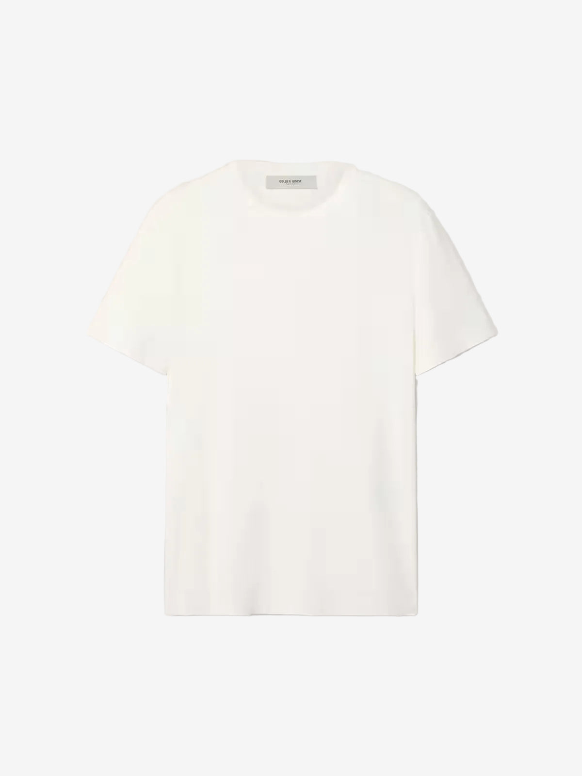 Men's white T-shirt with distressed treatment