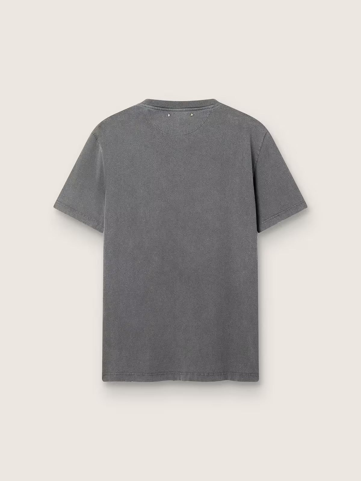 Men's anthracite gray T-shirt with distressed treatment