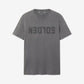 Men's anthracite gray T-shirt with distressed treatment