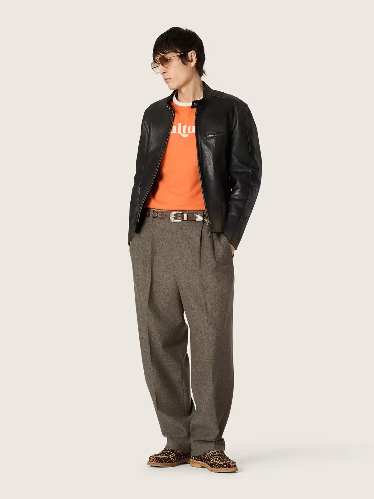 Isiah grey virgin wool flannel jogger trousers