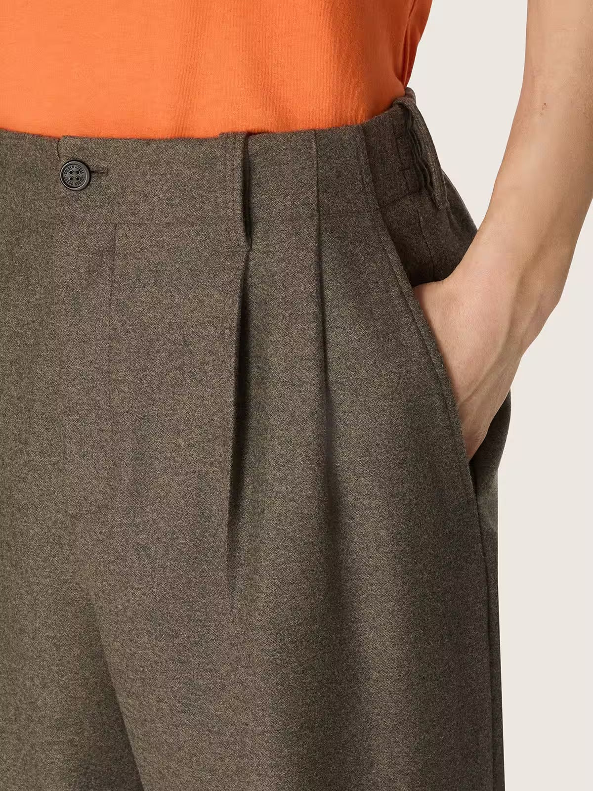 Isiah grey virgin wool flannel jogger trousers