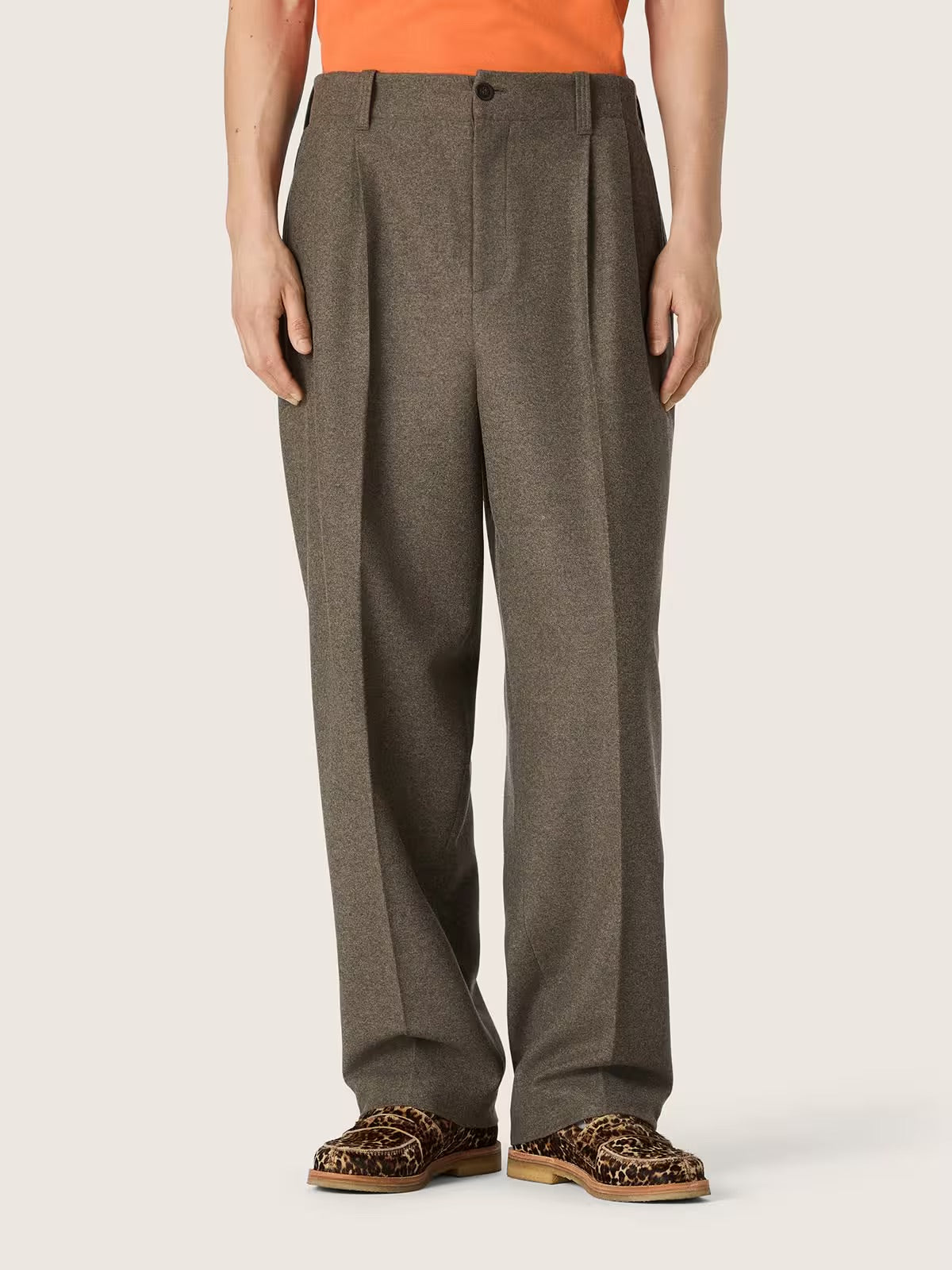 Isiah grey virgin wool flannel jogger trousers