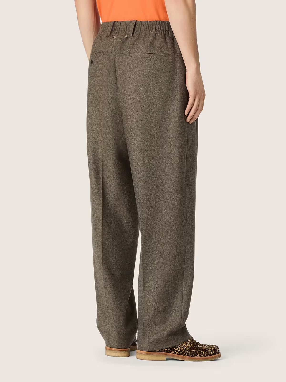 Isiah grey virgin wool flannel jogger trousers