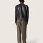 Isiah grey virgin wool flannel jogger trousers
